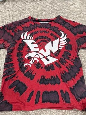 Red & Black Tie-Dye EWU Eagle Graphic Tee
